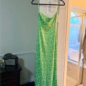 Green Floral Slip Dress
